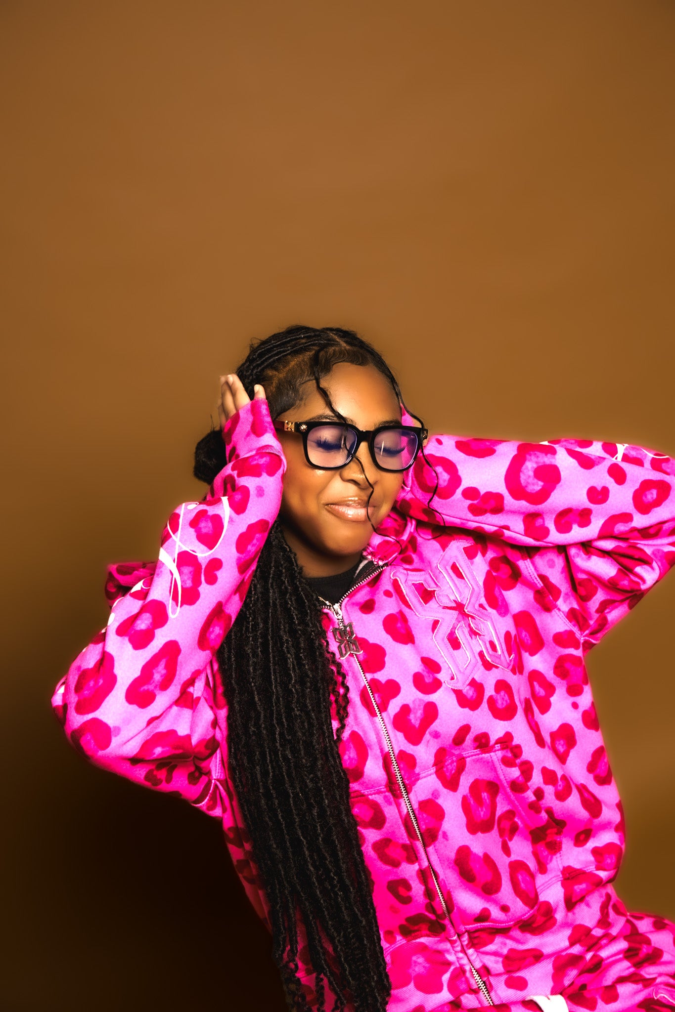 Pink "Saint" Zip Up Hoodie