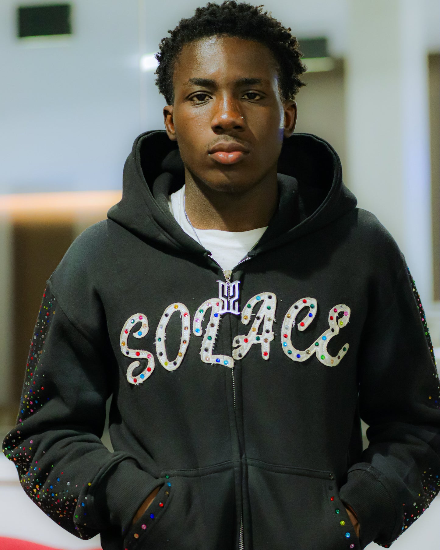 "Black" Solace Zip Up Hoodie