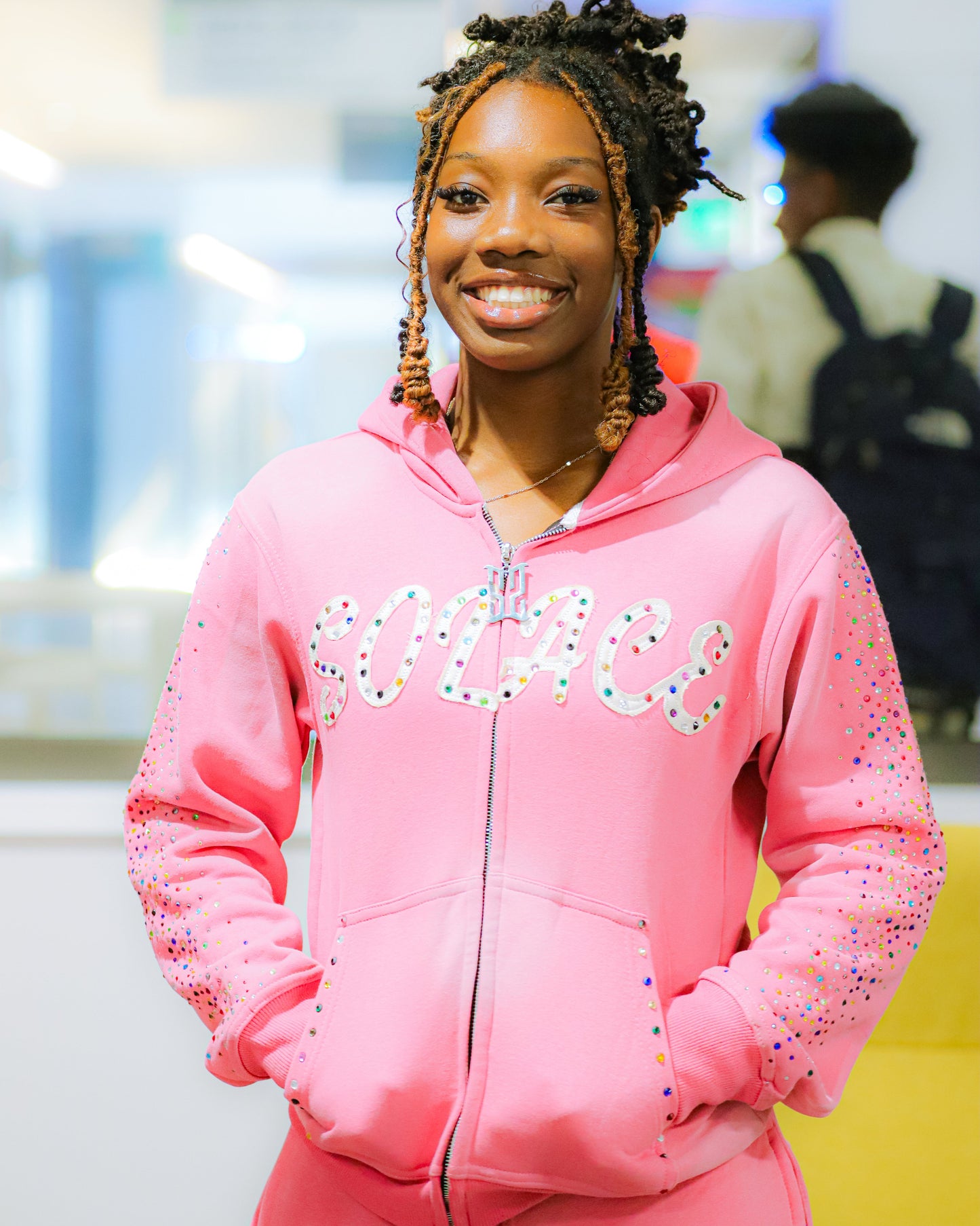 "Pink" Solace Zip Up Hoodie