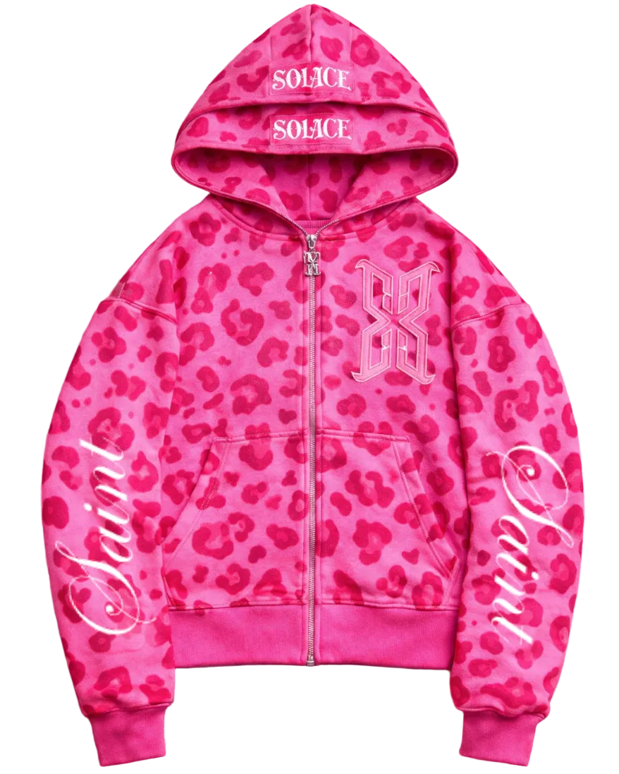 Pink "Saint" Zip Up Hoodie
